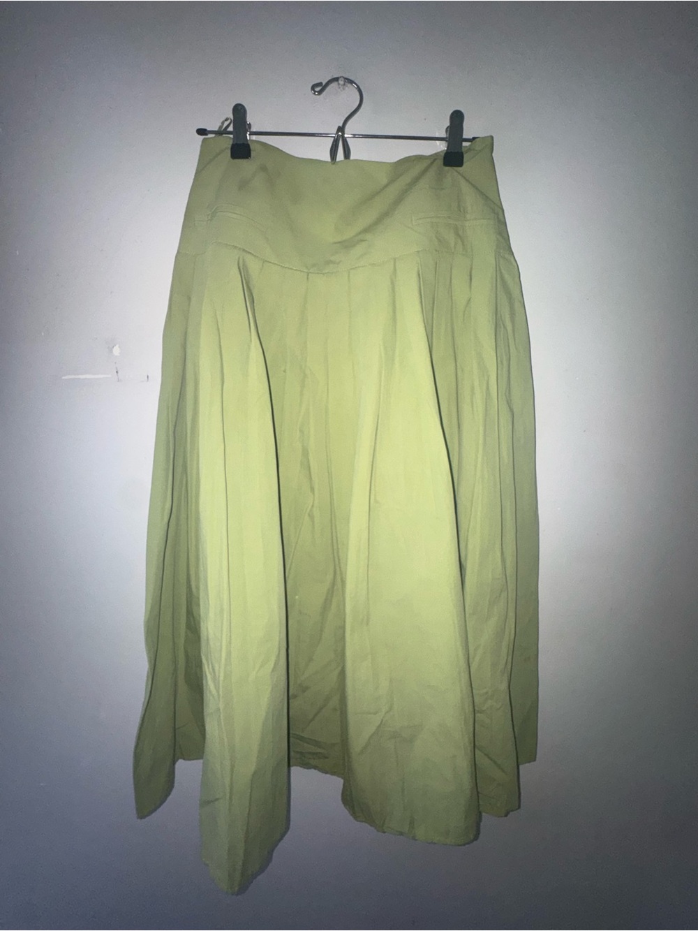Zara Light Green Pleated Midi Skirt